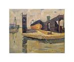 Antoni Sala Herrero (1927 – 2012) - Shipyard with ship and, Antiek en Kunst