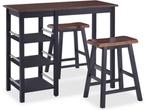 vidaXL - 3-delige - Barset - MDF - zwart, Verzenden, Nieuw