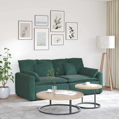 vidaXL Modulaire bank met kussens donkergroen, Huis en Inrichting, Zetels | Voetbanken en poefs, Nieuw, Verzenden