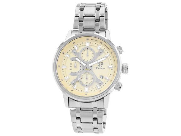 Veiling - Pierrini heren horloge zilver 44mm, Bijoux, Sacs & Beauté, Montres | Hommes
