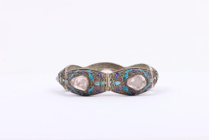 Zonder Minimumprijs - Armband Zilver, Enamel - 26.00ct. tw., Handtassen en Accessoires, Armbanden