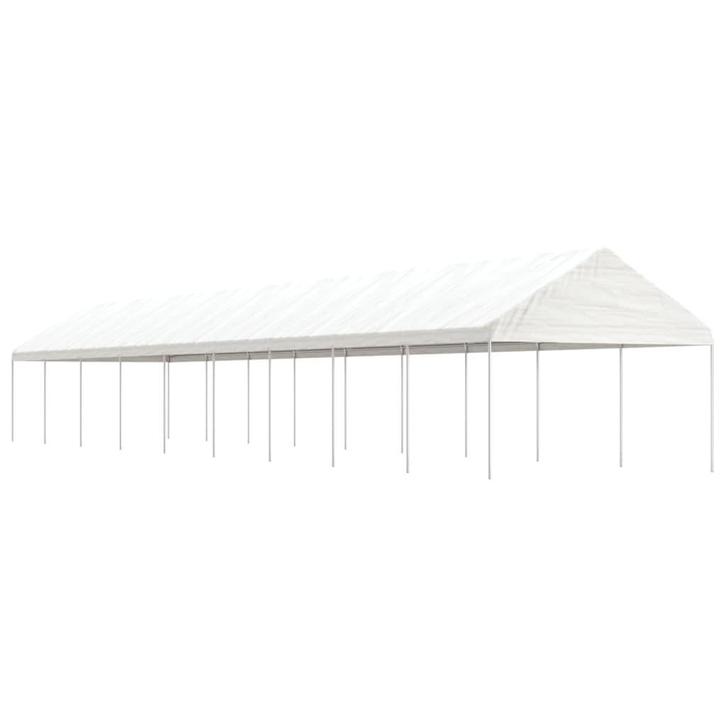 vidaXL Prieel met dak 20,07x4,08x3,22 m polyetheen wit, Tuin en Terras, Partytenten, Nieuw, Verzenden