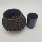 Panier japonais tissé à la main en bambou avec insertion en