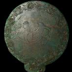 Etruscan Miroir à main avec Sphinx