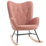 Schommelstoel -  - Stalen frame – Comfortabel - Grijs, Nieuw, Ophalen of Verzenden, Modern, Stof
