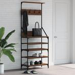 vidaXL Kledingrek met schoenenrek 70x34x184 cm bruin, Verzenden, Nieuw