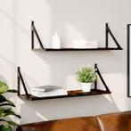 vidaXL Wandschappen 2 st 80x25x25,5 cm bewerkt hout gerookt, Verzenden, Nieuw