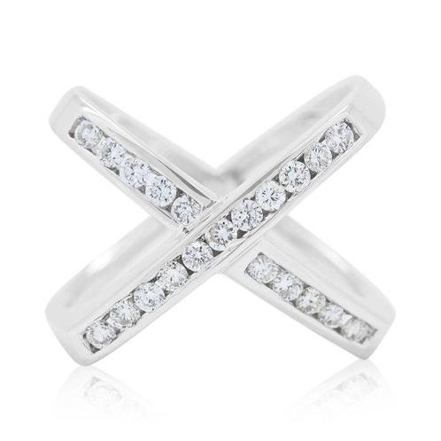 Ring - 18 karaat Witgoud -  0.63ct. tw. Diamant (Natuurlijk), Handtassen en Accessoires, Ringen