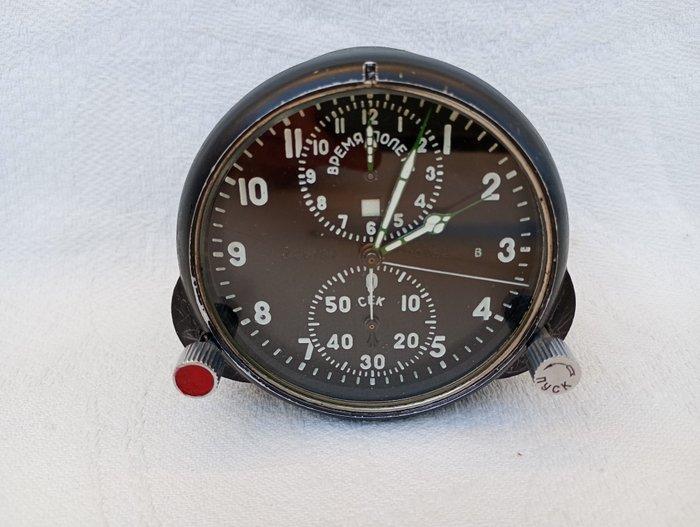 AChS-1 — MIG-vliegtuig cockpitklok - Aluminium, Staal, Glas, Antiek en Kunst, Antiek | Wandborden en Tegels