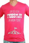 Toppers T-shirt man 'Er is een feestje in mijn tent'