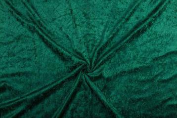 Velvet stof donkergroen stof - 10m rol - Polyester stof, Verzenden