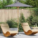 vidaXL Tuinparasol Donkergrijs Ø 270 x 260 cm Bamboe, Tuin en Terras, Verzenden, Nieuw