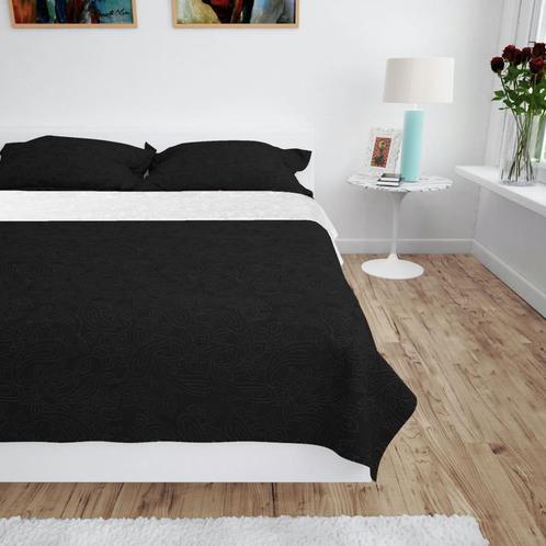 vidaXL Bedsprei dubbelzijdig 170x210 cm quilt zwart en wit, Huis en Inrichting, Slaapkamer | Beddengoed, Nieuw, Verzenden