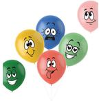Ballonnen Funny Faces Gekleurd 33cm 6st, Nieuw, Verzenden