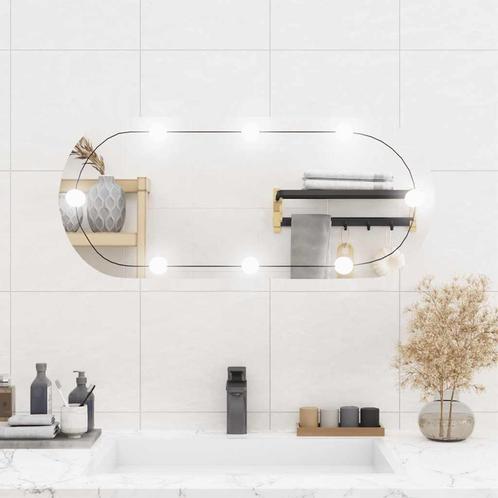 vidaXL Wandspiegel met LEDs ovaal 35x80 cm glas, Huis en Inrichting, Woonaccessoires | Spiegels, Nieuw, Verzenden