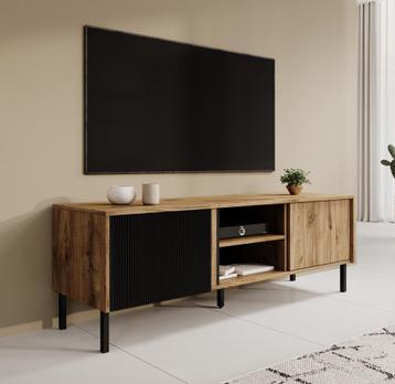 Meubella | TV-Meubel eiken 150x41x50 cm | Met kleppen beschikbaar voor biedingen