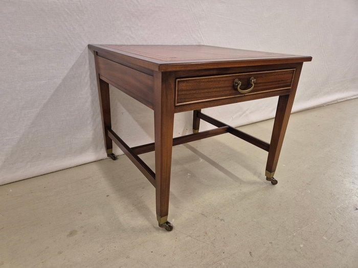 Salontafel - Mahonie, Leder, Messing - Goud gestempelde rand, Antiek en Kunst, Curiosa en Brocante