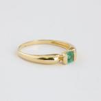 Ring - 18 karaat Geel goud Smaragd, Handtassen en Accessoires, Ringen, Nieuw