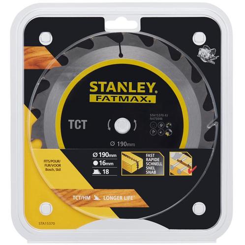 Stanley Fatmax – Cirkelzaagblad – 190×16mm – (18) –, Bricolage & Construction, Outillage | Scies mécaniques, Envoi