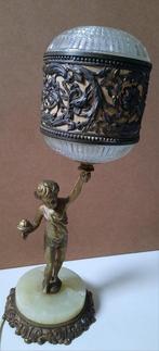 Lamp - Brons, Kristal, Onyx - Putto Beeldlamp, Antiek en Kunst