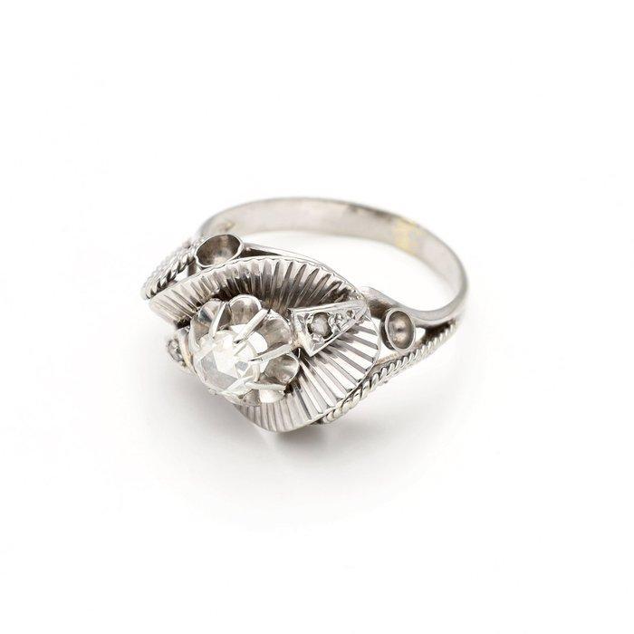 Ring - 18 karaat Witgoud - Diamant, Handtassen en Accessoires, Ringen