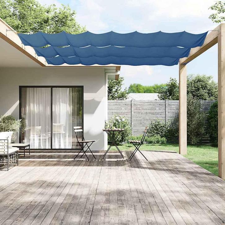 vidaXL Luifel verticaal 140x1200 cm oxford stof blauw, Tuin en Terras, Parasols, Nieuw, Verzenden