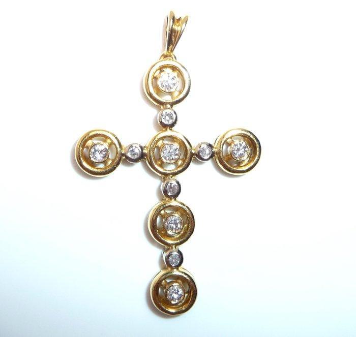 Hanger - 18 karaat Geel goud - 0.65ct. tw. Diamant, Handtassen en Accessoires, Antieke sieraden