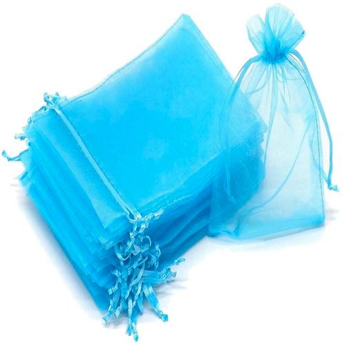 Fako Bijoux® - Organza Zakjes - 9x12cm - Turquoise - 50, Divers, Emballage cadeau, Envoi