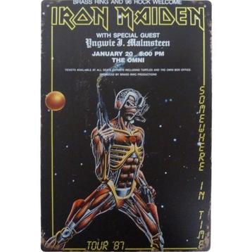 Wandbord reclamebord schild Iron Maiden Somewhere tour bord, Verzenden, Huis en Inrichting