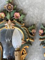 Wandkandelaar (2) - Hout, Plastic, Glas - Florentijnse, Antiek en Kunst