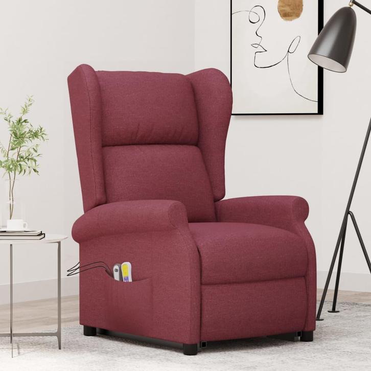 vidaXL Sta-op-massagestoel stof wijnrood, Huis en Inrichting, Stoelen, Nieuw, Verzenden