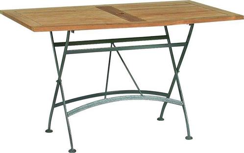 4 Seasons Outdoor Darwin tafel antraciet met teak blad 120 x, Tuin en Terras, Tuinsets en Loungesets