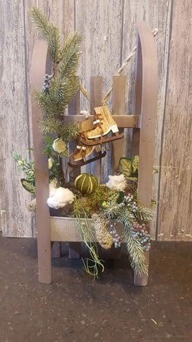 Houten Slee Grijs 21x51 cm per stuk, Huis en Inrichting, Woonaccessoires | Kunstplanten en Kunstbloemen, Nieuw