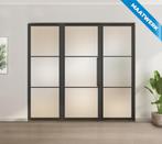 Enkele stalen taatsdeur met glaspaneel, 3 vlaks, mat glas, Doe-het-zelf en Bouw, Deuren en Vliegenramen, Nieuw, Metaal, Overige typen