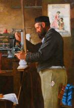Edmond Quignard (XIX-XX) - Weaver in his workshop