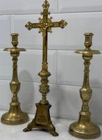 Antiek Kruis (3) - Verguld brons, Verguld messing -, Antiek en Kunst