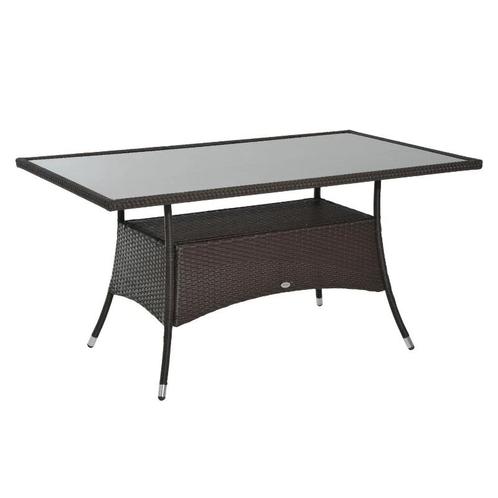TRUUSK Tuintafel Glazen Tafel Eettafel 150cm X 85cm X 74cm, Tuin en Terras, Tuintafels, Verzenden
