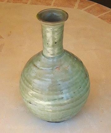 Vase balustre - EXCEPTIONNEL Grès ANCIEN émaillé céladon 22