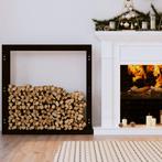 vidaXL Haardhoutrek 100x25x100 cm massief grenenhout zwart, Verzenden