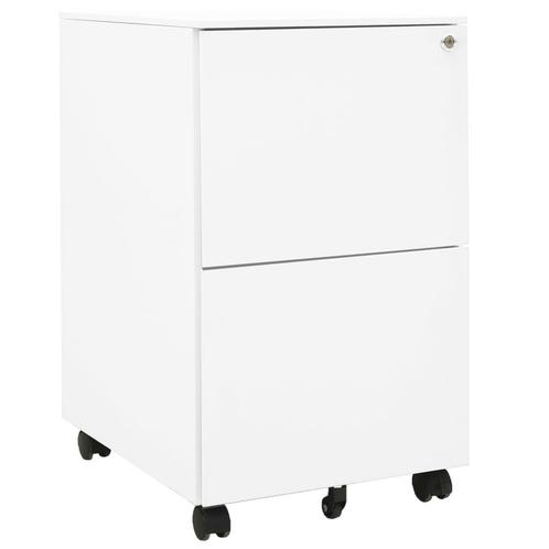 vidaXL Ladeblok verrijdbaar 39x45x67 cm staal wit, Huis en Inrichting, Kasten | Overige, Nieuw, Verzenden
