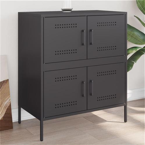 vidaXL Buffet noir 68x39x79 cm acier, Maison & Meubles, Armoires | Dressoirs, Neuf, Envoi