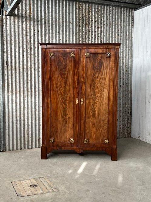 Armoire - armoire, bibliothèque, armoire - Acajou, Chêne -, Antiek en Kunst, Antiek | Meubels | Stoelen en Sofa's
