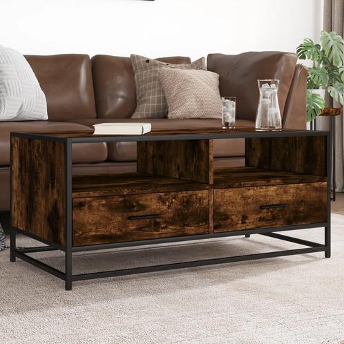 vidaXL Salontafel 100x50x45 cm bewerkt hout en metaal, Huis en Inrichting, Tafels | Salontafels, Nieuw, Verzenden