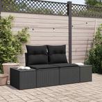 vidaXL Tuin Sofa met kussen Zwart 123 x 62 x 69cm poly, Verzenden, Nieuw