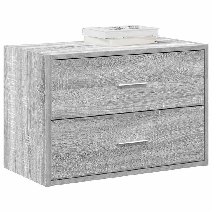 vidaXL Kast met 2 lades 60x31x40 cm bewerkt hout grijs, Huis en Inrichting, Kasten | Overige, Nieuw, Verzenden