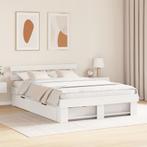 vidaXL Bedframe met hoofdeinde Wit 140 x 200 cm Massief, Verzenden, Nieuw