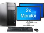 HP Z240 Workstation TWR i5 7e Gen incl. 2 Monitoren + 2 jaar, Ophalen of Verzenden