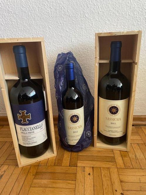 2005 Fontodi Flaccianello, 2015 Sassicaia Magnum & 2012, Verzamelen, Wijnen