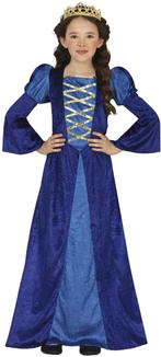 Midddeleeuwse Prinses Kostuum Blauw Meisje, Kinderen en Baby's, Carnavalskleding en Verkleedspullen, Nieuw, Verzenden