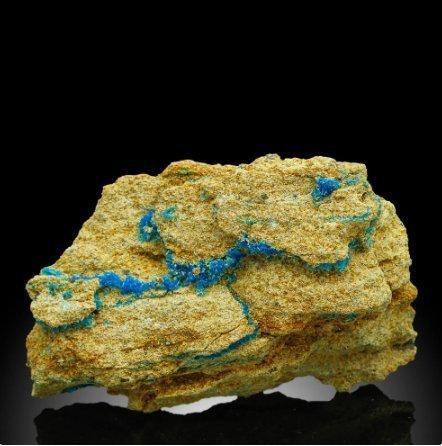 XXL Natuurlijk, Levendige Chalcanthiet op Zandsteen Kristal, Collections, Minéraux & Fossiles